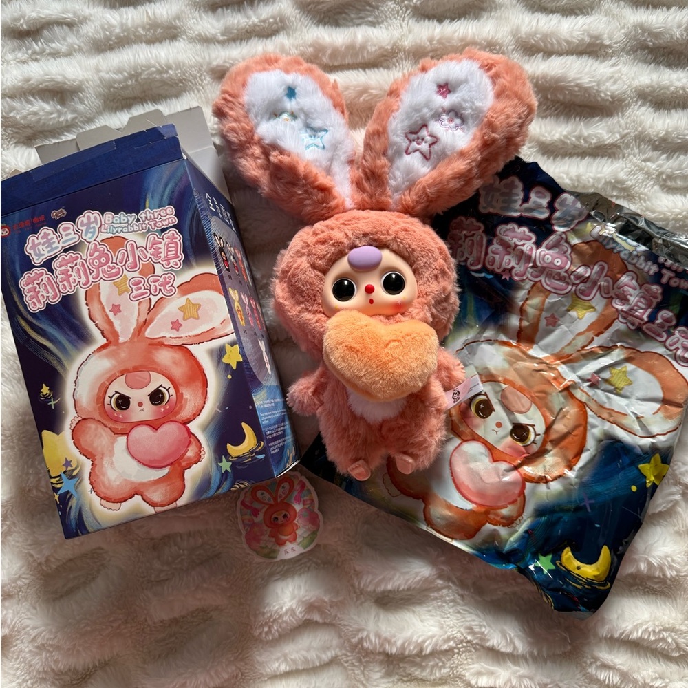 Baby Three Lily Rabbit Town V3,  orange bunny plush